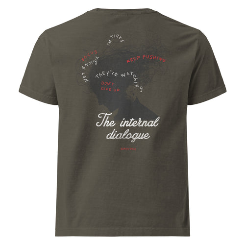 CNVNC Internal Dialogue heavyweight graphic tee — back print detail