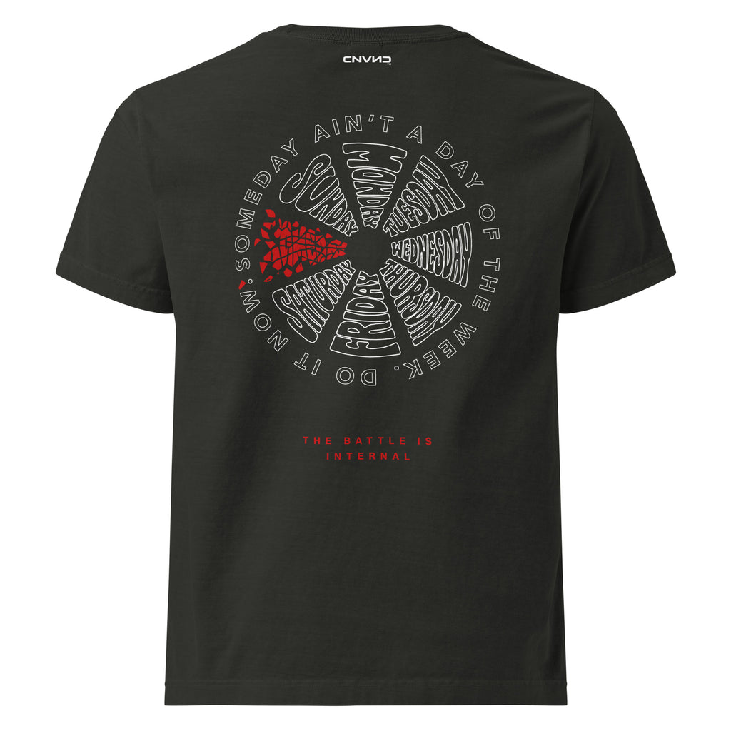 CNVNC Someday heavyweight graphic tee — back print detail